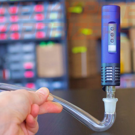 sneaky pete 14mm j-hook paired with arizer air vaporizer