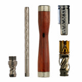 dynavap woodwynd vaporizer in component parts on white background