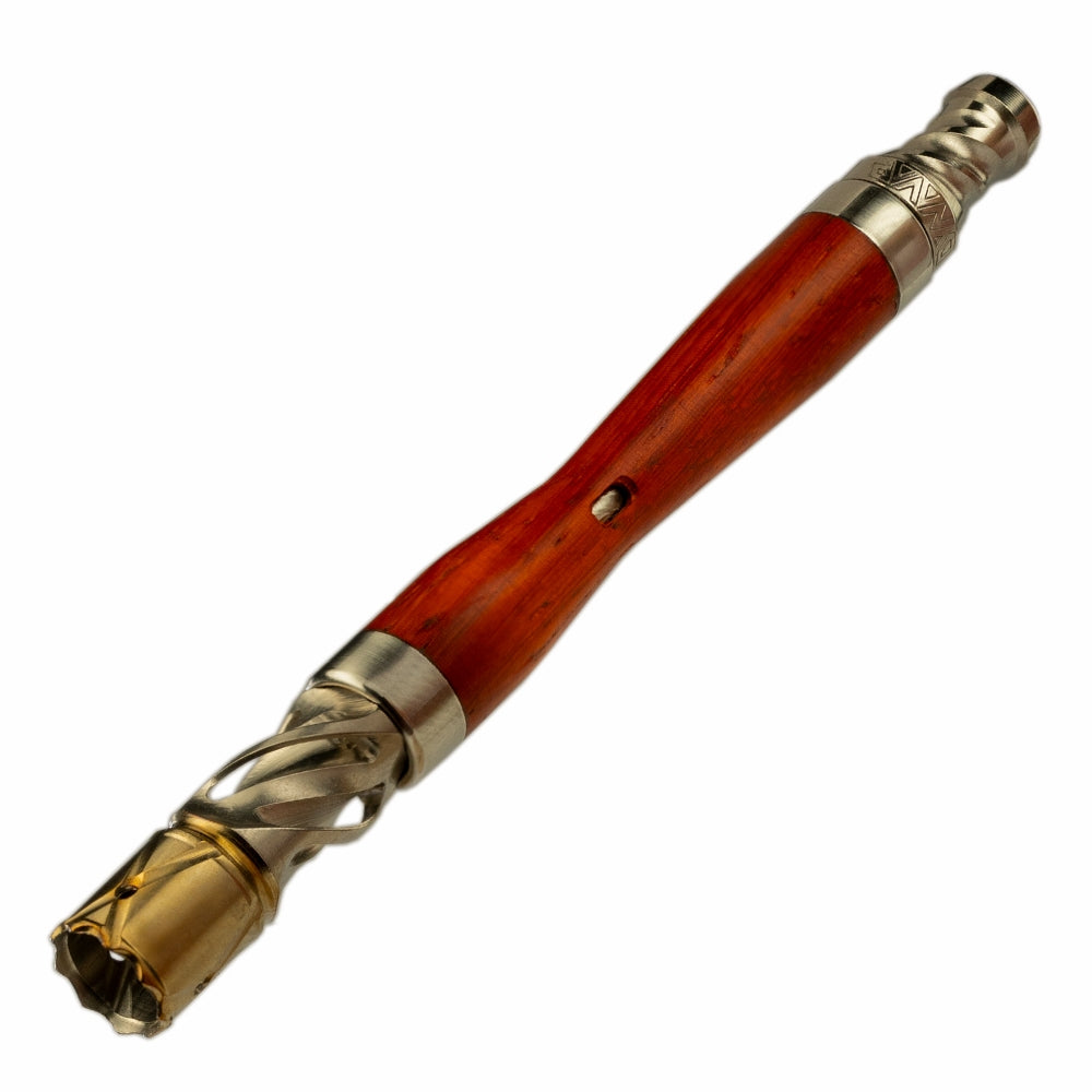 dynavap woodwynd vaporizer without cap angled view set on white background