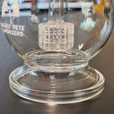 close up of the percolator of the sneaky pete mega globe MK2 flat earth edition glass rig