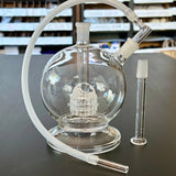 sneaky pete mega globe MK2 flat earth edition glass rig with whip sat on grey surface