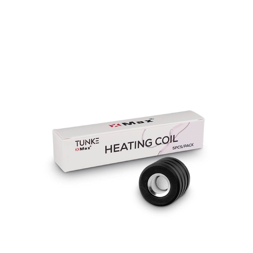 5 pack of quartz atomizers for xmax tunke with packaging box set on white background