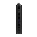 black xmax starry 4 vaporizer stood upright side view on white background
