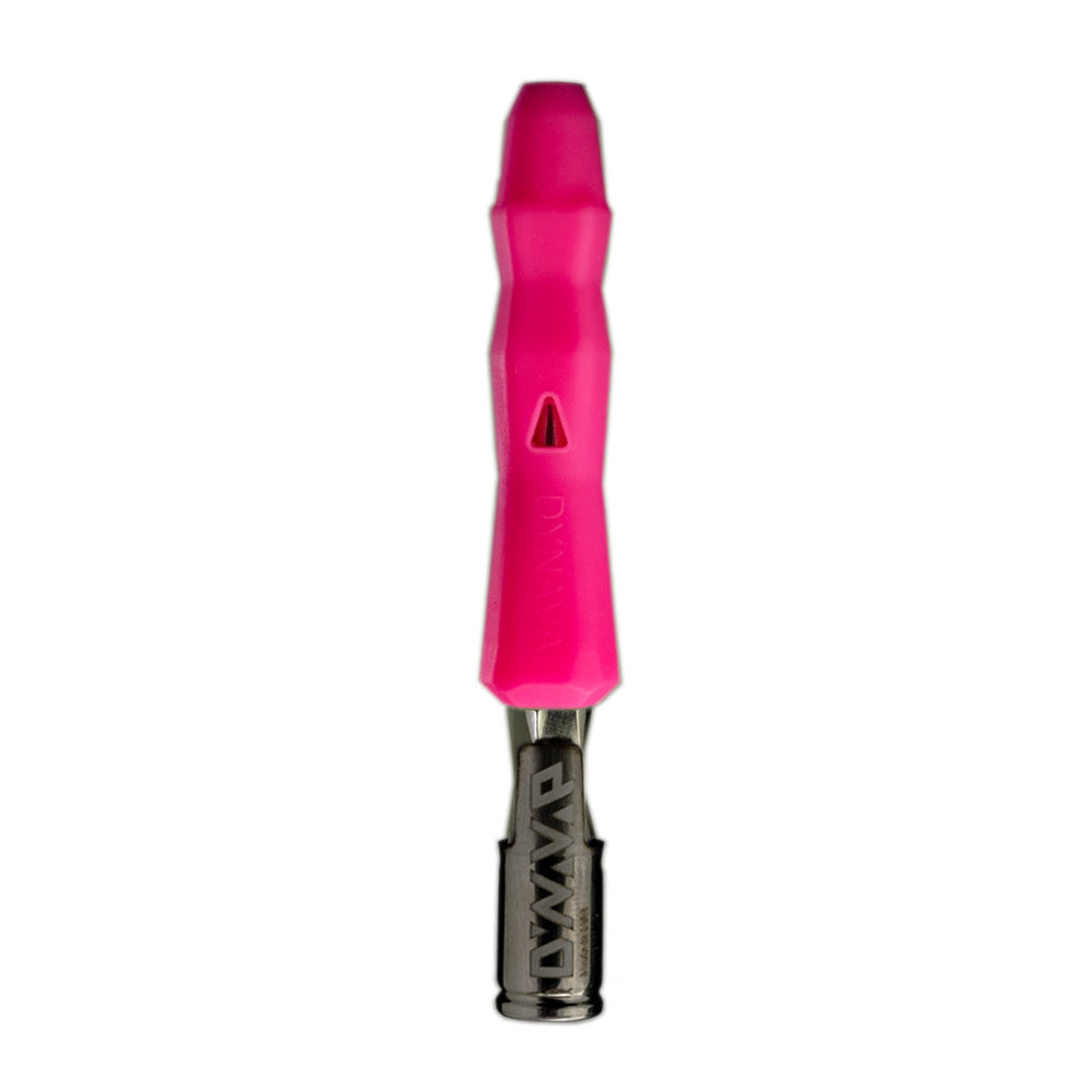 pink neon series dynavap B vaporizer sat on cap set on white background
