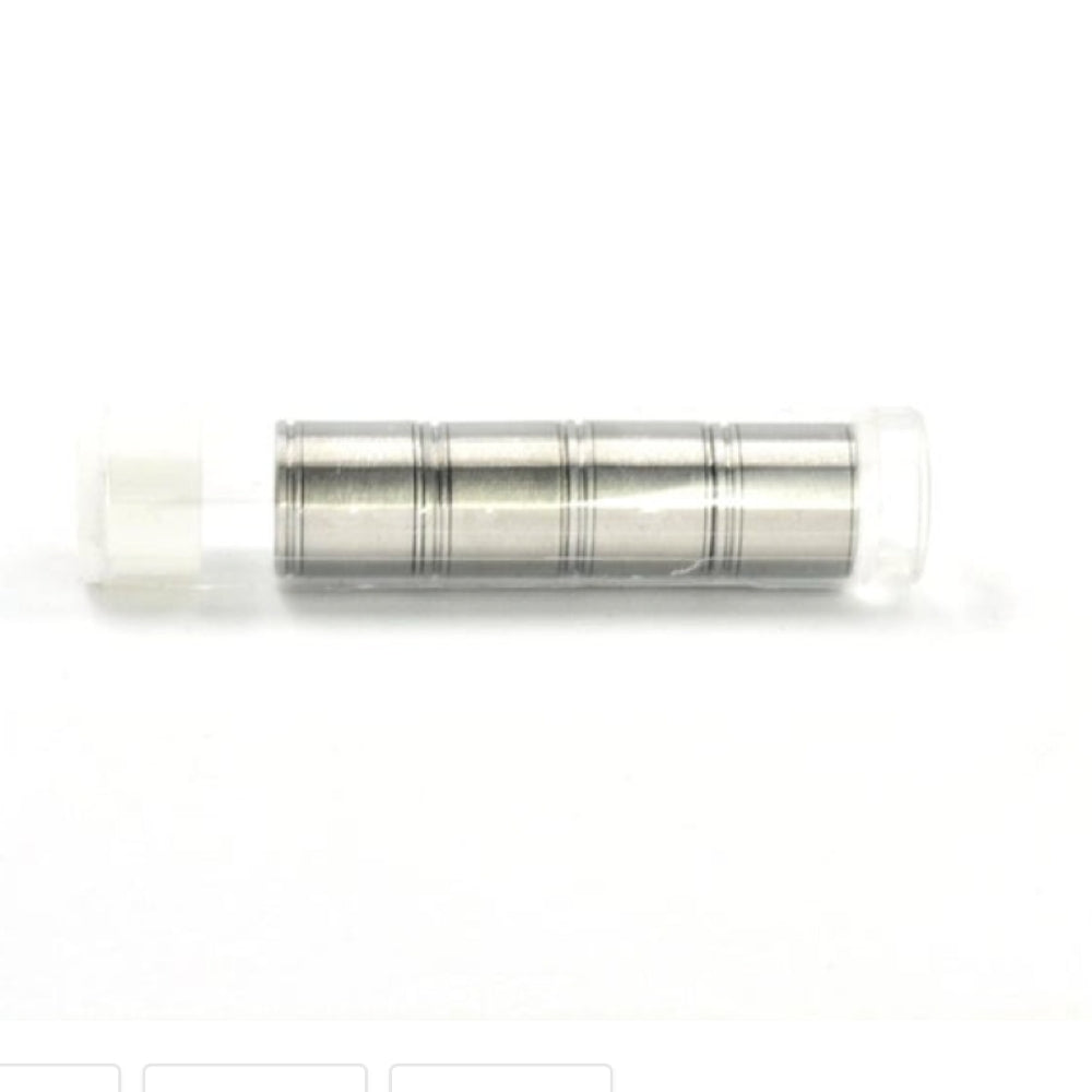 set of 4 dosing capsules for healthy rips rogue vaporizer contained within a pop top storage tube set on white background