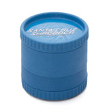 blue santa cruz shredder hemp made 4 piece herb grinder set on white background
