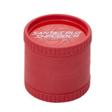 red santa cruz shredder hemp made 4 piece herb grinder set on white background