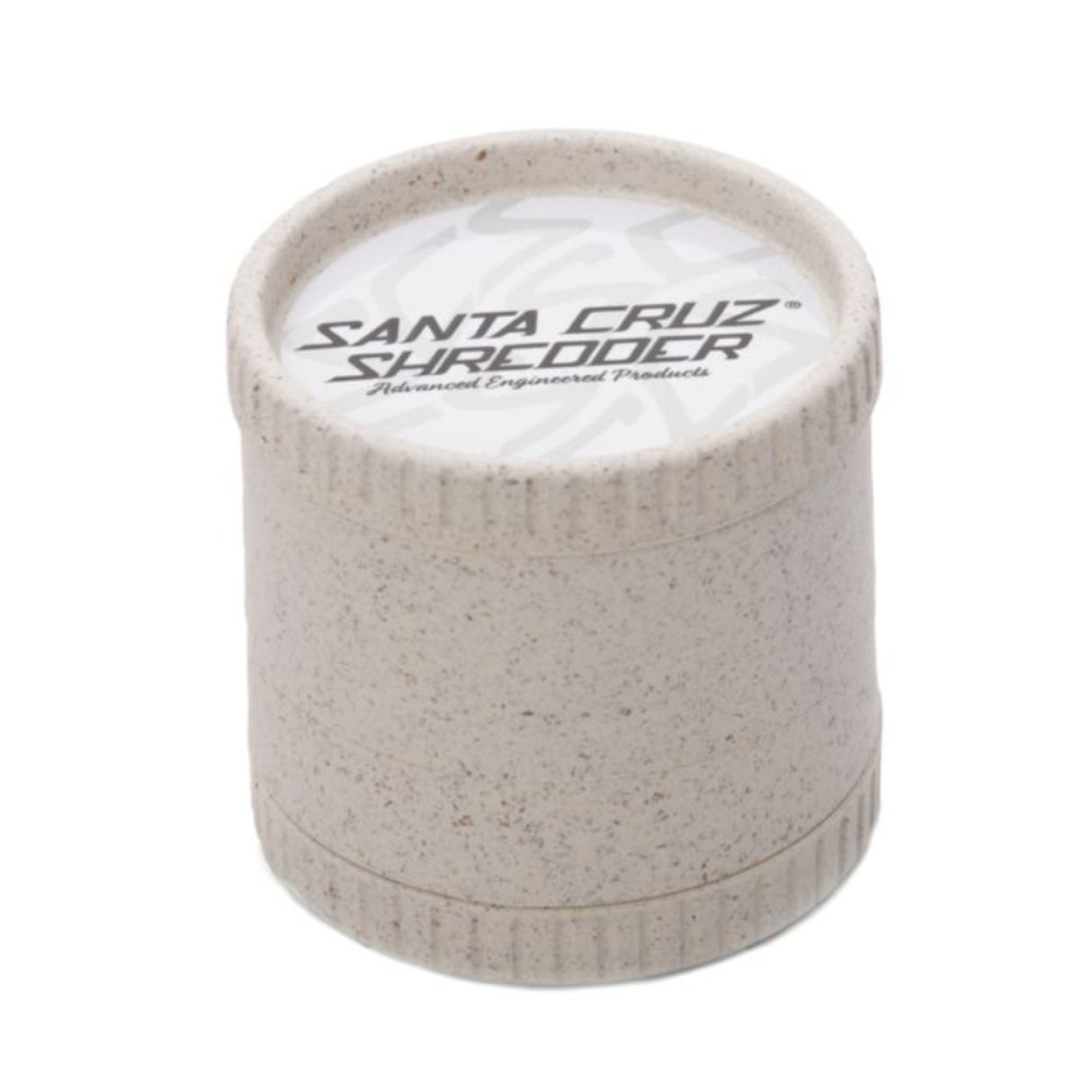white santa cruz shredder hemp made 4 piece herb grinder set on white background