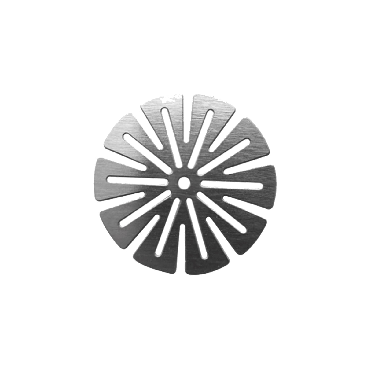 circular dynavap stainless steel CCD screen on white background