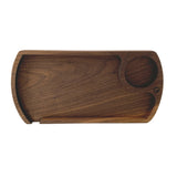 walnut futo rolling tray top view on white background