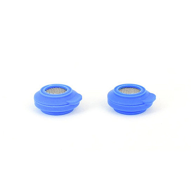 set of 2 healthy rips fury edge blue silcone and stainless steel o-ring & screen set on white background
