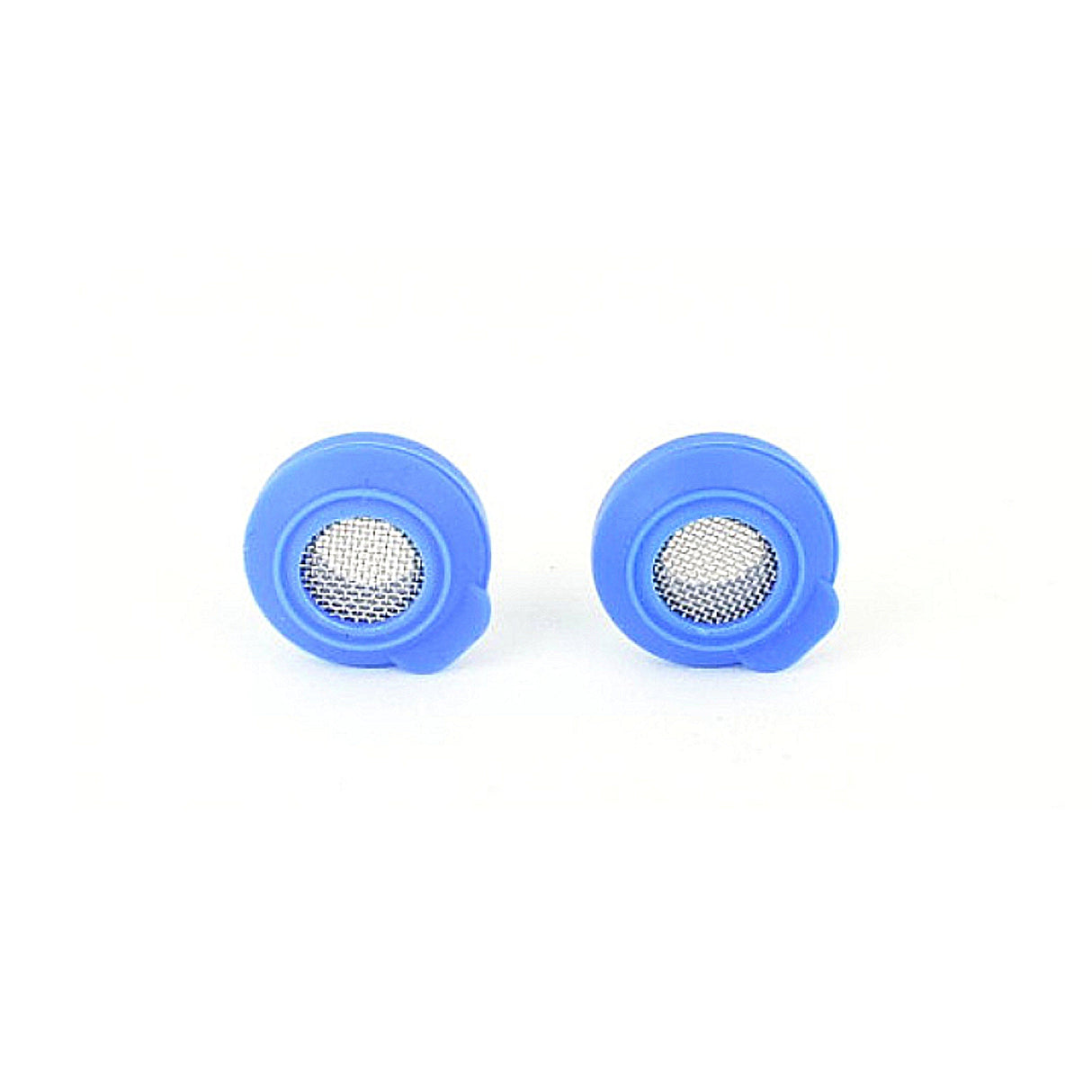 set of 2 healthy rips fury edge blue silicone and stainless steel o-ring and screen set sat upright on white background