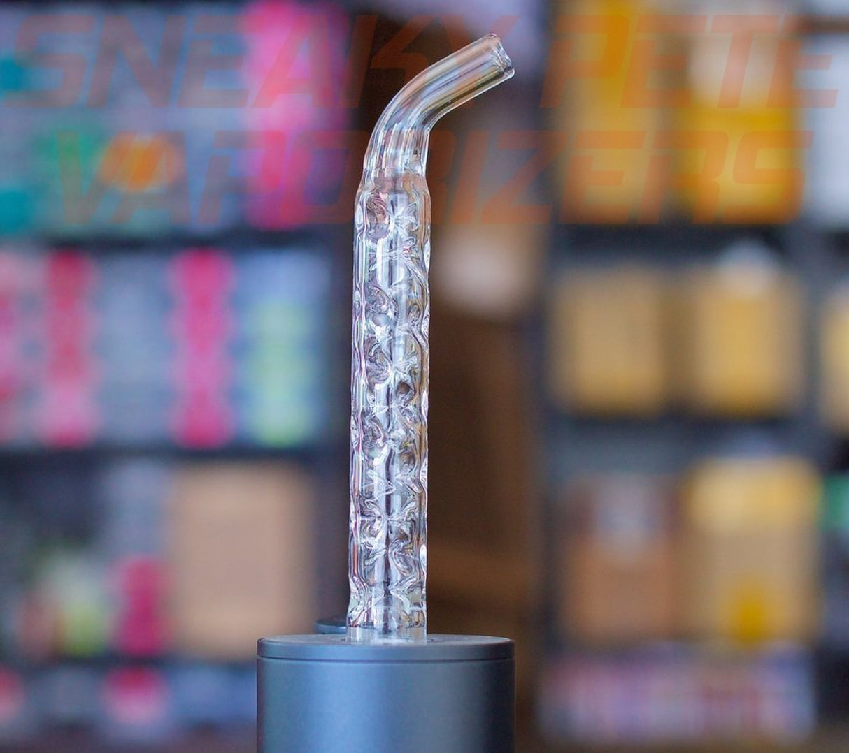 sneaky pete glass 3d flow stem for arizer paired with arizer solo vaporizer